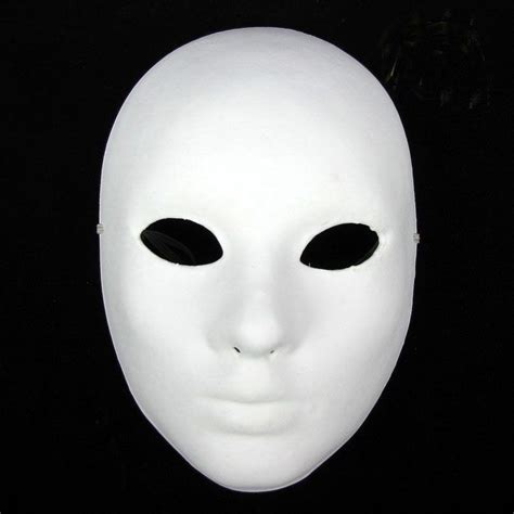 Diy Blank Masks Thicken Women'S Full Face Paper Pulp Plain White ...