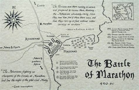 Battle of Marathon Hand Drawn Map - Etsy