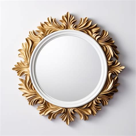 Premium AI Image | a gold framed mirror with a white frame and a gold frame