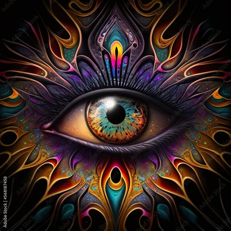 Symbolism Third eye. Digital art illustration Generative AI Stock ...