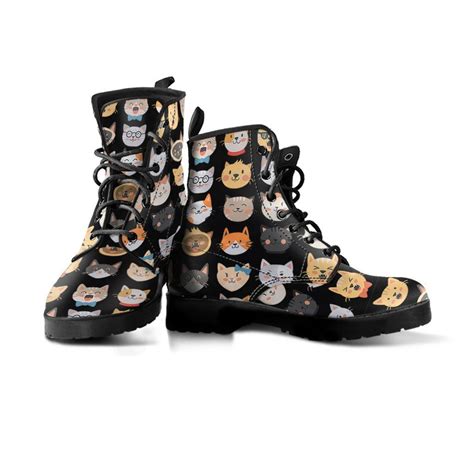 Adorable Cats Black Boots (Women's) | Cat boots, Black boots women, Boots