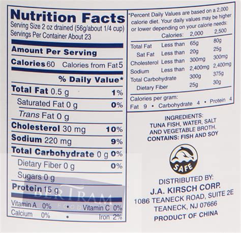 35 Tuna Fish Nutrition Label - Labels Database 2020