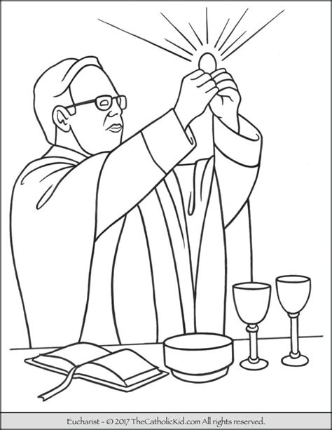 Sacrament of Holy Communion - The Eucharist Coloring Page ...