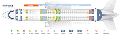 Seat map Boeing 737-800 American Airlines. Best seats in the plane