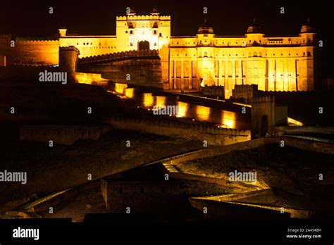 Amber Fort in the night Stock Photo - Alamy