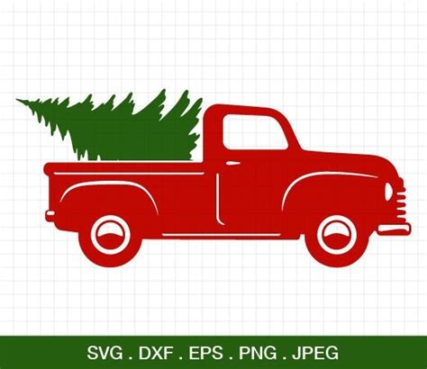 Christmas Truck Svg Truck With Tree Svg Christmas SVG | Etsy