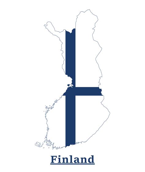 Finland National Flag Map Design, Illustration Of Finland Country Flag ...