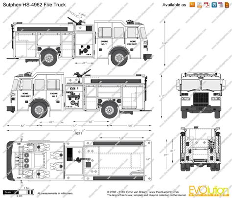 Sutphen HS-4962 Fire Truck Fire Truck Drawing, Rescue Vehicles ...