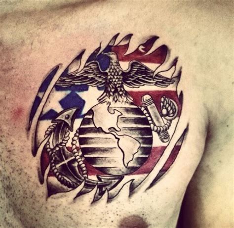 The 100 Best Marine Tattoos for Men | Improb | Marine tattoo, Marine ...