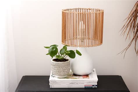 DIY Rattan Style Lamp Upcycle - Dossier Blog