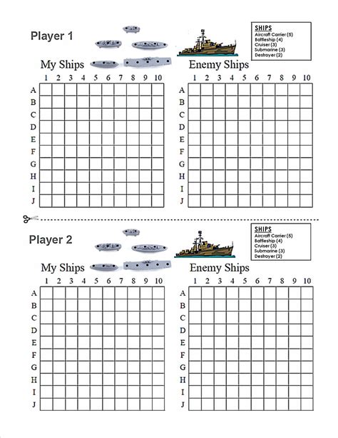 Printable Battleship Game - Printable Word Searches