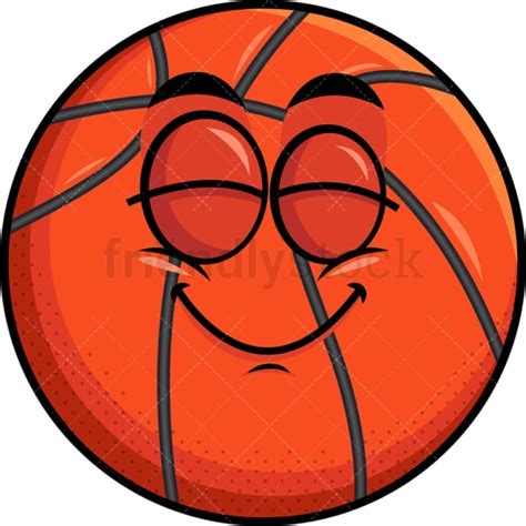 Delighted Basketball Emoji Cartoon Clipart Vector - FriendlyStock