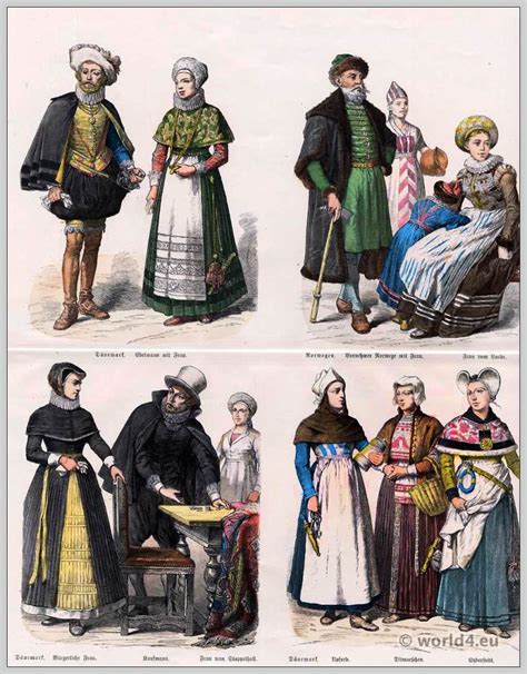 Norway and Denmark Costumes, 17th Century.