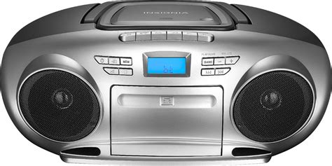 Insignia™ AM/FM Radio Portable CD Boombox with Bluetooth Silver/Black ...