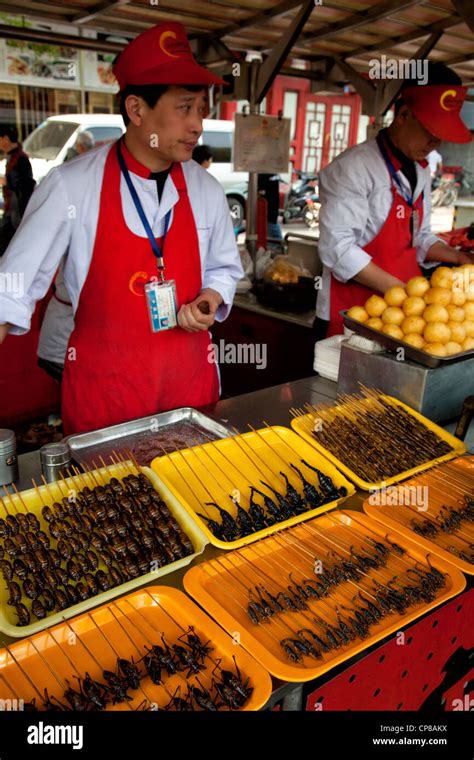 Food market in Beijing, China Stock Photo - Alamy