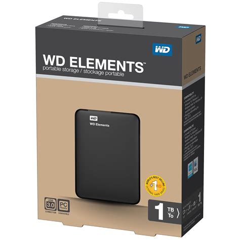 Western Digital WD Elements 1TB External Portable Black Hard Drive ...