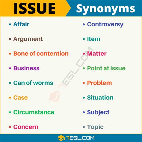 110+ Synonyms for "Issue"with Examples | Another Word for “Issue” • 7ESL