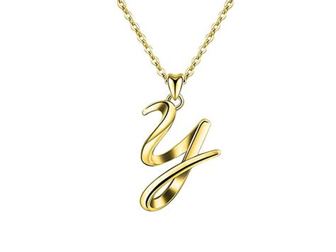 Rachel Glauber 18k Gold Plated Initial Necklace (Letter Y) | StackSocial