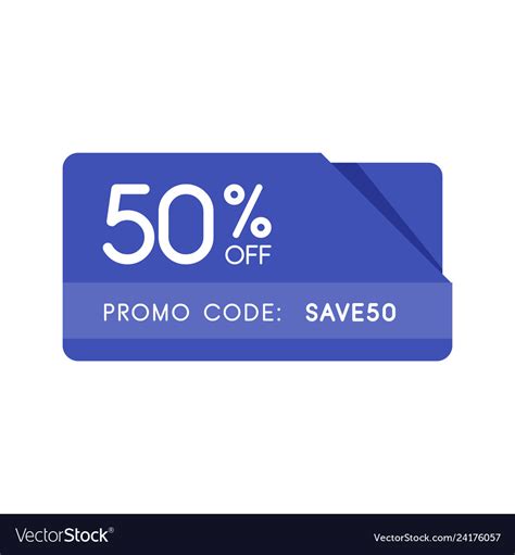 Promo code coupon flat badge design on white Vector Image