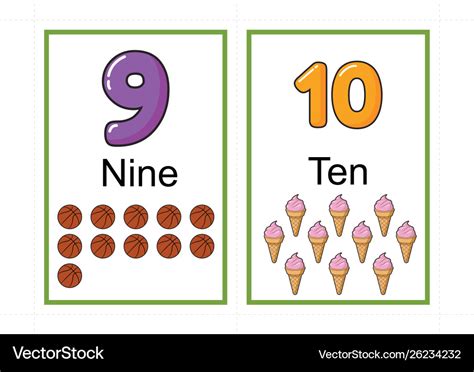 Printable number flashcards for teaching Vector Image