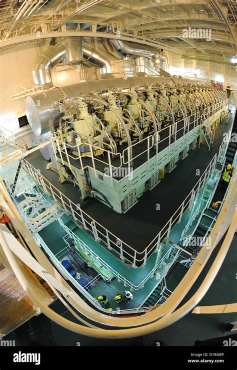 Interior view of the largest container ship in the world 'CMA CGM Marco ...