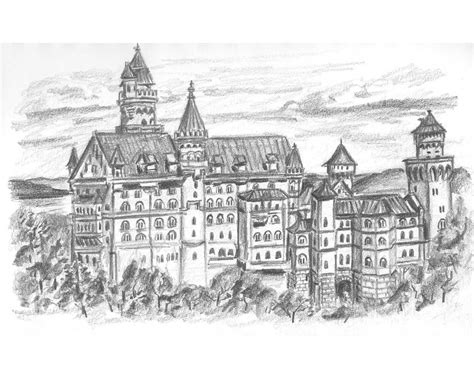 realistic medieval castle drawing - urbanstreetartphotographybanksy