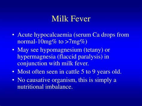 PPT - Milk Fever PowerPoint Presentation, free download - ID:661278