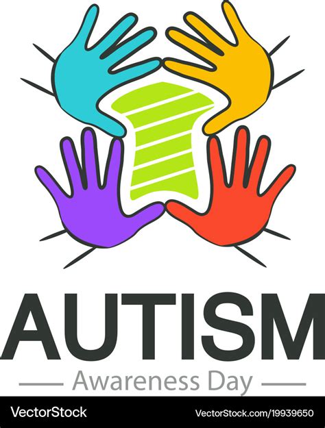 Autism awareness day logo design template Vector Image