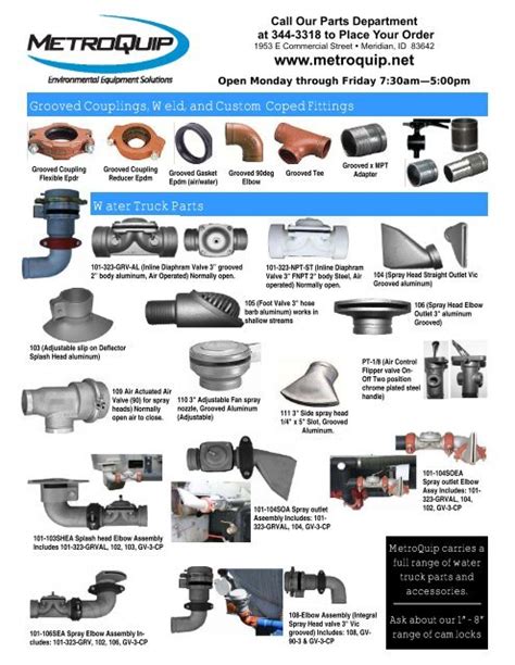 www.metroquip.net Water Truck Parts Grooved Couplings, Weld ...