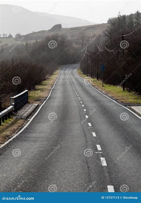 Single Carriageway Road into Distance Stock Image - Image of roadtrip ...