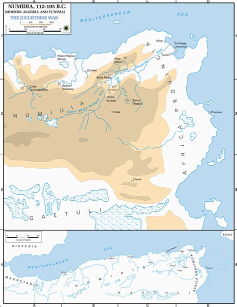 Map of Numidia 112-105 BC