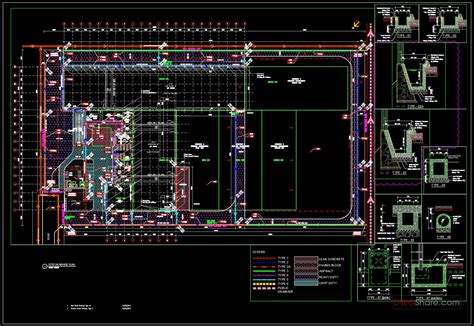 40.Site Drainage Layout Plan and Sections Details CAD - Free Cad Blocks ...