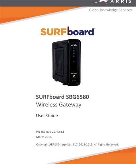 Arris SBG6580 / 2 User Guide Manual SB6580/SBG6580 2: