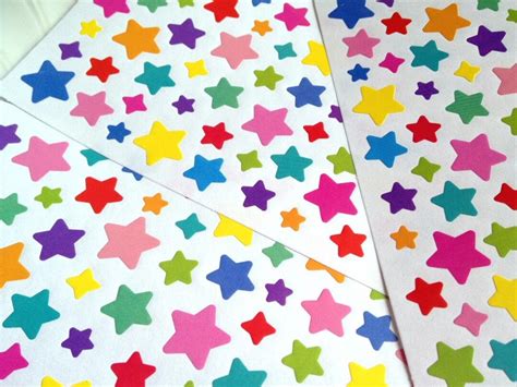 61 Star Sticker Colorful Star Sharp Sticker Different Size Star Sticker ...