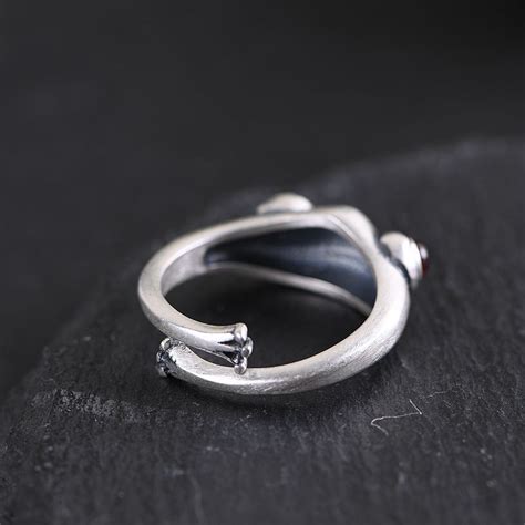 Unisex Retro Adjustable Frog Silver Ring – BUYKUD