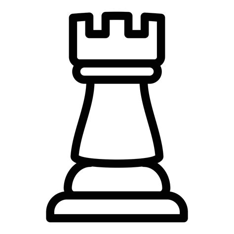 Chess rook piece icon, outline style 14309203 Vector Art at Vecteezy