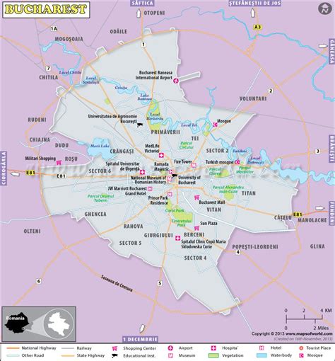 Bucharest Map, Map of Bucharest City, Romania