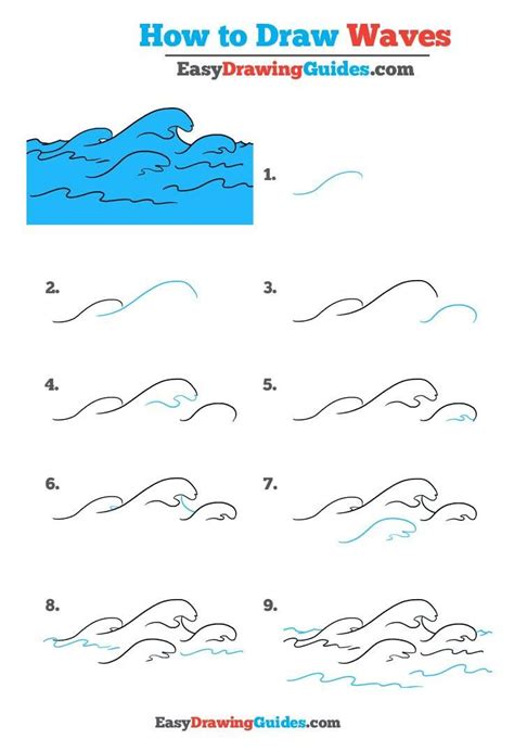 How to Draw Waves- Really Easy Drawing Tutorial | Wave drawing, Drawing ...