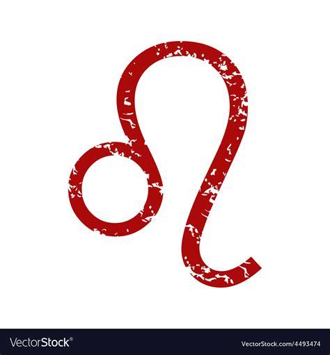 Red grunge leo logo Royalty Free Vector Image - VectorStock