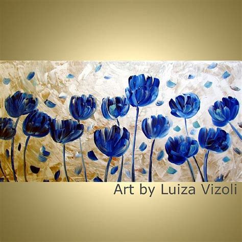 BLUE TULIPS | Floral painting, Flower painting, Abstract flower painting