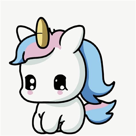 Cute Unicorn illustration Unicorn kawaii chibi vector drawing style ...