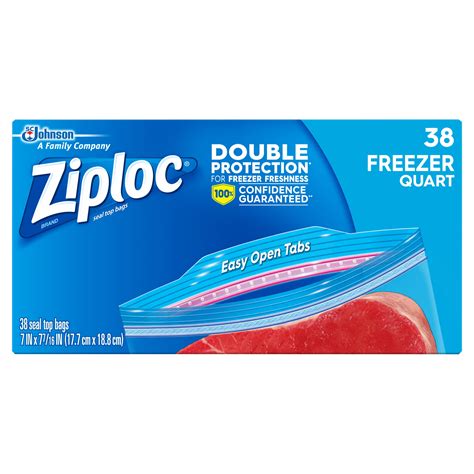 Ziploc Freezer Bags, 1 Quart, 38 ct - Walmart.com - Walmart.com