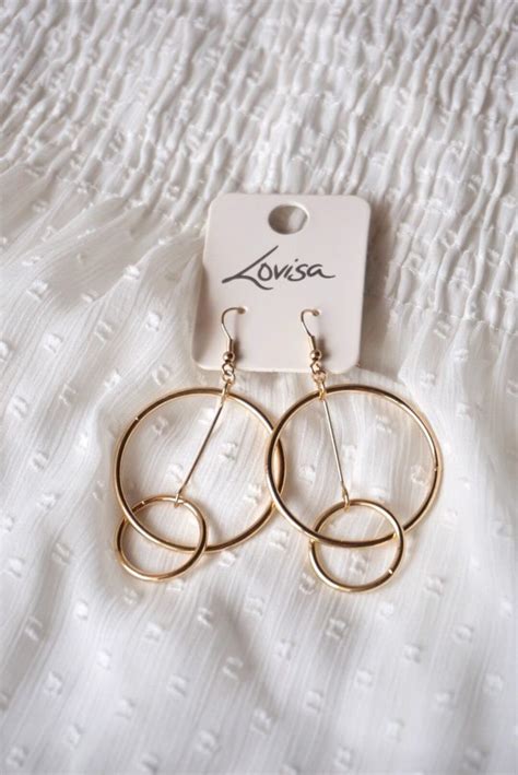 Lovisa-Gold-Double-Hoops-Drop-Earrings | Lovisa jewellery, Gold jewelry ...