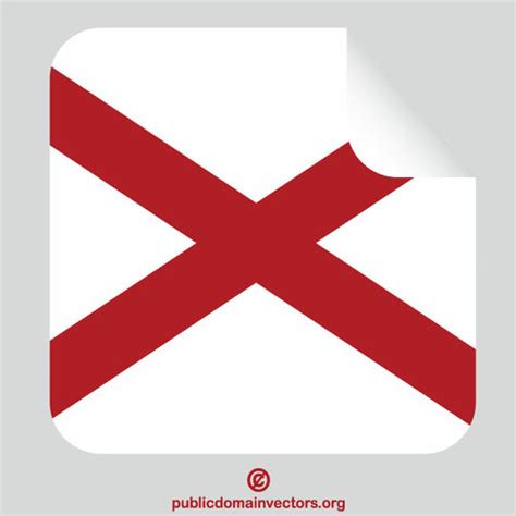 Alabama flag square sticker | Public domain vectors