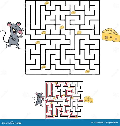 Cute Mouse S Maze Game Help Mouse To Find His Cheese Maze Puzzle with ...