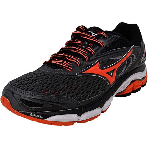 Mizuno Women's Wave Inspire 13 Black / Red White Ankle-High Mesh - 7M ...