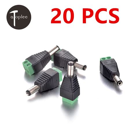 Hot Sale 20 PCS 5.5*2.1mm DC Power Supply Plug Adapter Connector Nickel ...