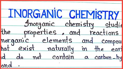 Inorganic Chemistry \ Definition of Inorganic chemistry with examples ...