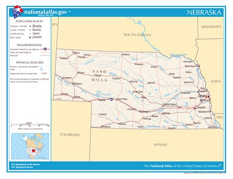 Large detailed map of Nebraska state. Nebraska state large detailed map ...