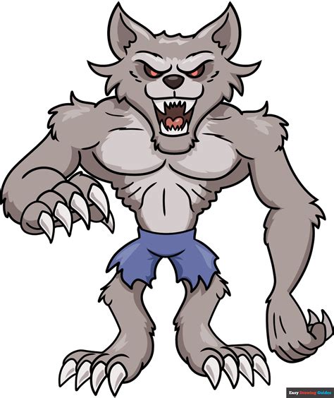 How to Draw a Cartoon Werewolf - Really Easy Drawing Tutorial